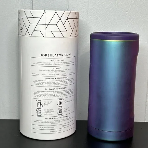 Hopsulator Slim Double-Walled Stainless Steel Insulated Can Coo, 12 oz Dark Aura - Picture 3 of 6